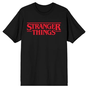 Stranger Things Classic Logo Tee – Black Short Sleeve T-Shirt-Large