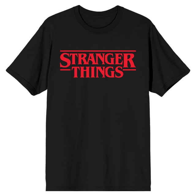 Stranger Things Classic Logo Tee – Black Short Sleeve T-Shirt-Large