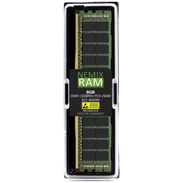 NEMIX RAM 8GB DDR4-3200 PC4-25600 ECC RDIMM Registered Server Memory Upgrade for Dell PowerEdge R750 Rack Server