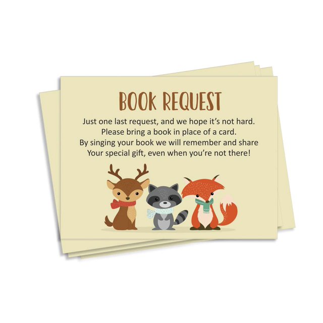 Inkdotpot 30Jungle Animals Gender Neutral Baby Shower Book Request Cards Bring A Book Instead Of A Card Baby Shower Invitations Inserts Games