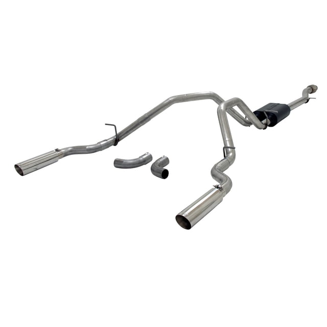 Flowmaster Kit de Système d'Échappement 817669 American Thunder Cat Back System; Acier Inoxydable 409; avec Silencieux; Diamètre de Tuyau de 2-1/2 Pouces; Double Échappement avec Double Sortie; Sortie Arrière Séparée