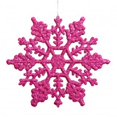 thumbnail image 1 of Vickerman M101610 Boîte de 8 Po. Flocon de Neige Pailleté Magenta 12-Pvc, 1 of 2