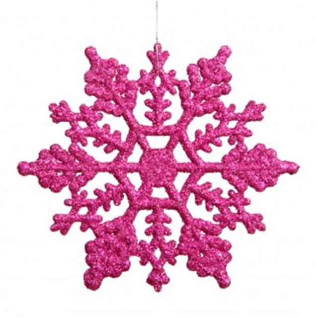 Vickerman M101610 Boîte de 8 Po. Flocon de Neige Pailleté Magenta 12-Pvc