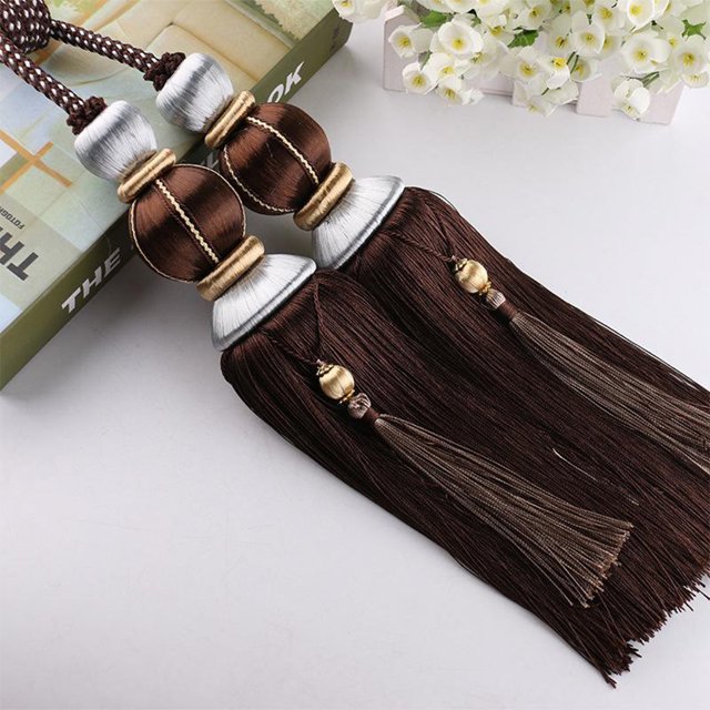 mmirethe 2pack/lot Excellent Decor Curtain Tiebacks Hanging High Tassel For Easy Curtain Tassel Polyester Suitable light blue 1Set