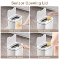 thumbnail image 2 of PrettyCare Garbage Bins with Lid 2*14L.Automatic Sensor Touchless trash can for Bathroom, Kitchen, Bedroom, Office GC01, 2 of 8
