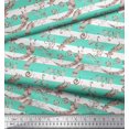 thumbnail image 2 of Soimoi Green Poly Georgette Fabric Star & Swirls Stripe Decor Fabric Printed Yard 52 Inch Wide, 2 of 4