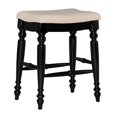 thumbnail image 1 of Linon Marino 25" Upholstered Backless Counter Stool in Black Wood, 1 of 9
