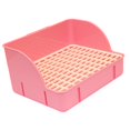thumbnail image 2 of MERIGLARE Rabbit Litter Box Bedpan Corner Toilet Box for Chinchillas Guinea Pigs Bunny pink pp mesh, 2 of 9