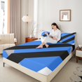 thumbnail image 4 of Erosebridal Abstract Geometry Lines Bed Sheets Set Full Size,Blue Black Aesthetic Art Bedding Sets Full Size,Geometric Pattern Bed Sheets Full,Microfiber Room Decoration,4pcs, 4 of 7