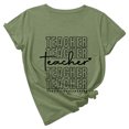 thumbnail image 2 of SMihono Hauts pour Femmes Été Chic Décontracté Mode pour Femmes Ample Col Rond Chandail à Enfiler de Base Fête des Enseignants Mignon Imprimé Manches Courtes Haut T-Shirt T-Shirt Oversize pour Femmes 2023, 2 of 7
