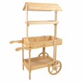 thumbnail image 1 of Sunnydaze Country Market Flower Cart Display Stand - 49.25" H - Natural Fir, 1 of 9