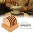 thumbnail image 3 of Non Slip Cup Coaster, Household Tea Cup Bamboo Materials Retro Style  Insulating Bamboo Cup Mat with Insulation Design for Tea Ceremony Enthusiasts Home Office, 3 of 7