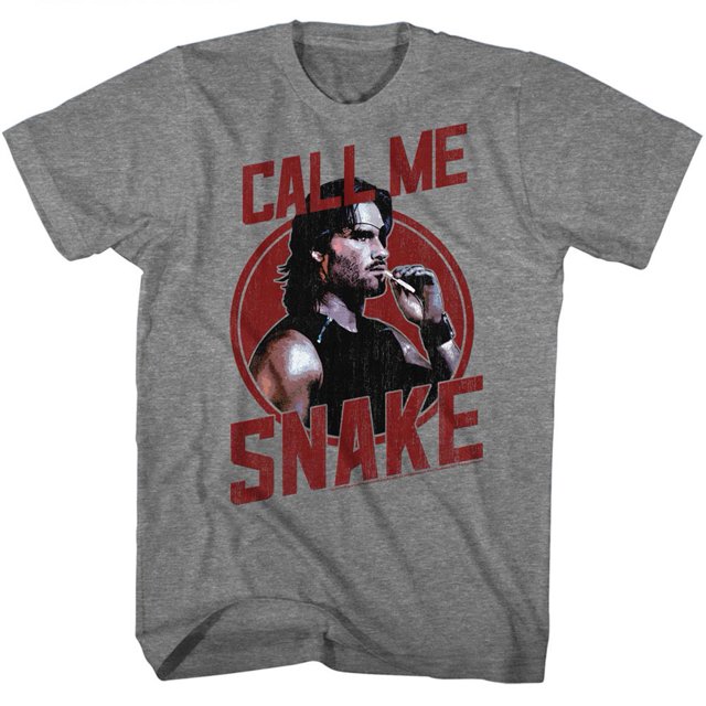 Escape From New York Call Me Snake Graphite Heather Adult T-Shirt Tee