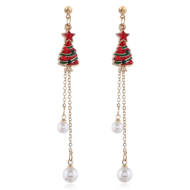 Christmas Earrings Candy Cane Xmas Tree Bell Dangle Earrings Drop Earrings