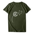 thumbnail image 4 of Meichang T-Shirts Graphiques Tendance pour Femmes Nouveauté Drôle Mignon T-Shirts à Imprimé Pissenlit Décontractés Col Rond Manches Courtes T-Shirts Légers Hauts, 4 of 8