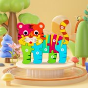 EGNMCR Wooden Three-dimensional Puzzles Large Animals Puzzle Boards Digital Cognition Montessori Children's Puzzle Early Education Toys Animal puzzle board
