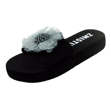 XZNGL Slippers for Womens Slippers Flip Flops Women Muffin Flat Bottom Slippers Sandals Home Bathroom Beach Flip Flops Shoes