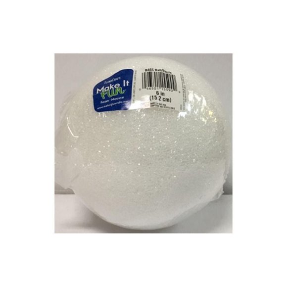 Floracraft Foam Ball, White 6"