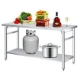 thumbnail image 2 of GloryStar Table Pliante Commerciale en Acier Inoxydable, Capacité de 920 Lb, Tablette Inférieure Réglable pour Traiteur, Cuisine, Atelier, 2 of 7