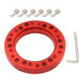 thumbnail image 4 of DYNWAVECA Aluminum Alloy Car Steering Wheel Hub Adapter Spacer Pad, with 6 Screws Universal Steering Accessories Parts Racing Car Conversion Spacer , Red, 4 of 6