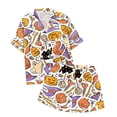 thumbnail image 1 of WEAIXIMIUNG Ensemble de Pyjama pour Enfants à Col Boutonné Imprimé, Haut à Manches Courtes et Short 6-7 Ans, 1 of 5