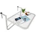 thumbnail image 1 of Outsunny Outdoor Flower Stand Serving Table Rectangle, White, 1 of 10