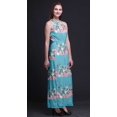 thumbnail image 4 of Bimba Floral Ladies Crew Neck Waist String Print Maxi Dress with Side Slits Summer Wear-XX-Large, 4 of 6