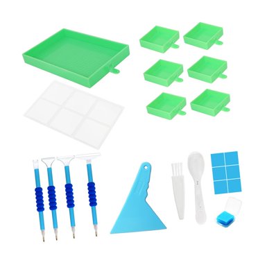 5D Diamond Paintings Tray Kits Flip Drill Plate Diamond Paintings Tool Accessory Green