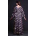 thumbnail image 4 of Bimba Robe Maxi à Manches Longues pour Femmes en Georgette Mousse Imprimée de Feuilles et de Tulipes à Taille Élastique - Petit, 4 of 5