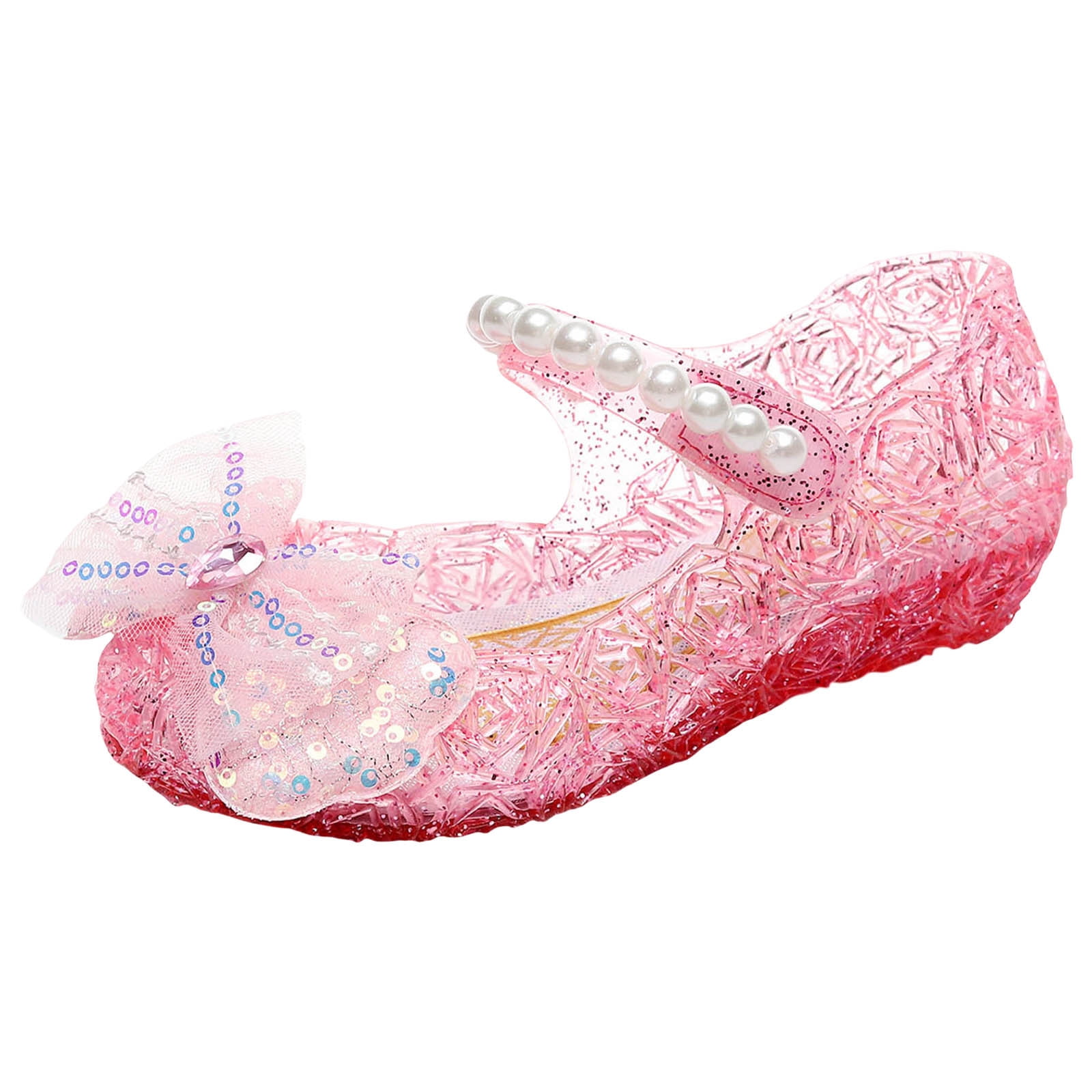 Kcodviy Girls Sandals New Pattern infant Sandals Girls Cute Bow Decoration Soft Kids Sandals with Strap Sole Comfortable Hook Loop Girls Wedge Sandals Shoes