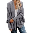 thumbnail image 2 of DPTALR Women's Kimono Cable Knitted Slouchy Oversized Wrap Cardigan Sweater, 2 of 9