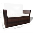 thumbnail image 4 of vidaXL 4 Piece Garden Lounge set with Cushions Poly Rattan Brown, 4 of 4
