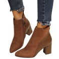 thumbnail image 3 of HBFAGFB Bottines pour Femmes à la Mode Automne Hiver à Talons Hauts Chaussures d'Automne Confortables Brun Taille 39, 3 of 9