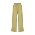 thumbnail image 3 of Cameland Womens Capri Pants Cotton Linen Elastic Waisted Drawstring Casual Cropped Trousers with Pockets, 3 of 4