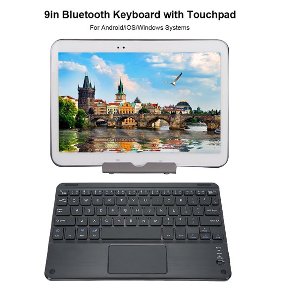 Clavier d'Ordinateur Portable, Clavier Ultra Mince Léger et Silencieux, Multifonctionnel pour Bureau à Domicile Noir avec Pavé Tactile Android/iOS/Windows