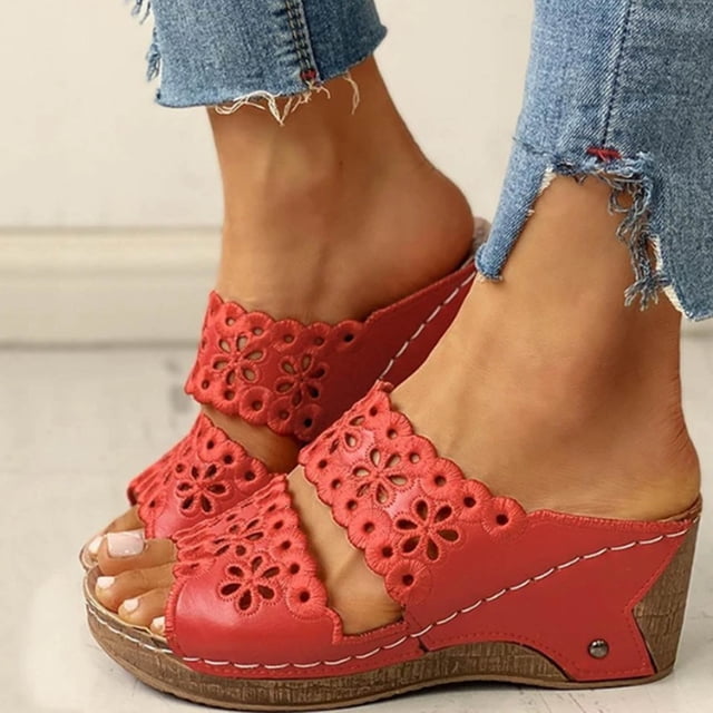 LSLJS Platform Sandals for Women Platform Wedges Sandals Womens Slip On Platform Slides Slippers Comfy Open Toe Sandals Summer Casual Flatform Platform Wedge Slides