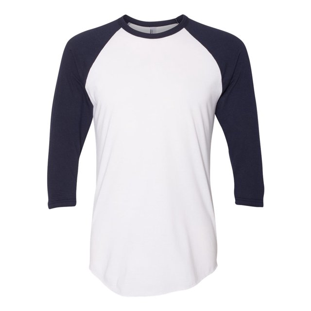 5050 Raglan T-Shirt à Manches Trois-Quarts, M, Blancnavy