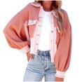 thumbnail image 1 of CEHVOM Mode Femmes Décontracté Col Rabattu Manches Longues Ample Sans Capuche Manteau T-Shirt Blouse Hauts Liquidation, 1 of 8