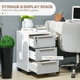 thumbnail image 4 of HOMCOM Vertical Filing Cabinet with Lock, 3 Drawer File Cabinet, Grey, 4 of 10