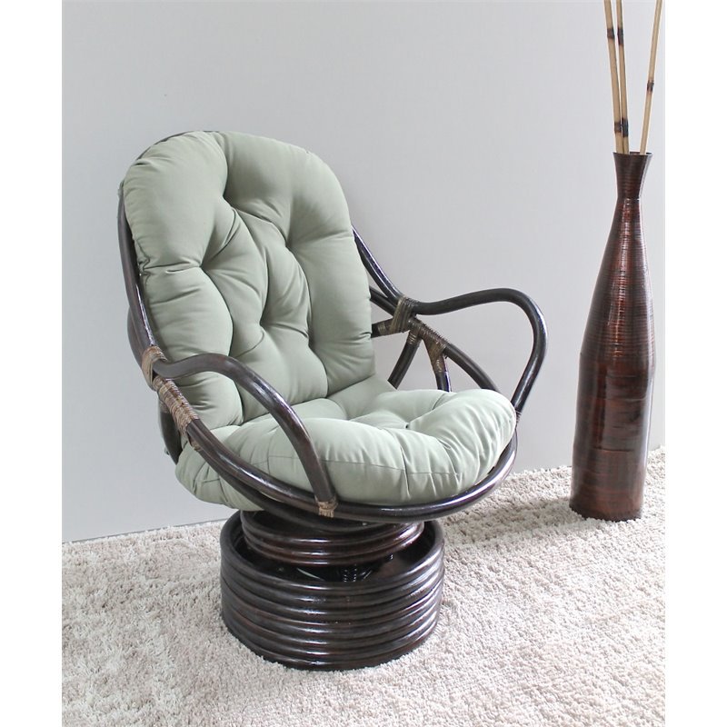 International Caravan Fauteuil Berçant Pivotant en Rotin Bali - Noir