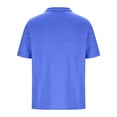 thumbnail image 3 of T-shirt à Manches Courtes pour Hommes avec Poche et Col Rabattu, Mélange Uni Coton-Polyester, Coupe Décontractée, Vert Militaire, Taille TTTG, 3 of 6