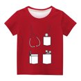 thumbnail image 4 of Penkiiy T-Shirt Garçons Filles Imprimé 3D Motif Coloré T-Shirts Graphiques Manches Courtes pour Enfants 13 Ans Rouge, 4 of 5
