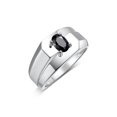 thumbnail image 4 of RYLOS Men's Rings Sterling Silver Ring Classic Solitaire 7X5MM Oval Shape Gemstone Designer Band Onyx October Birthstone Rings For Men Size 10, 4 of 5