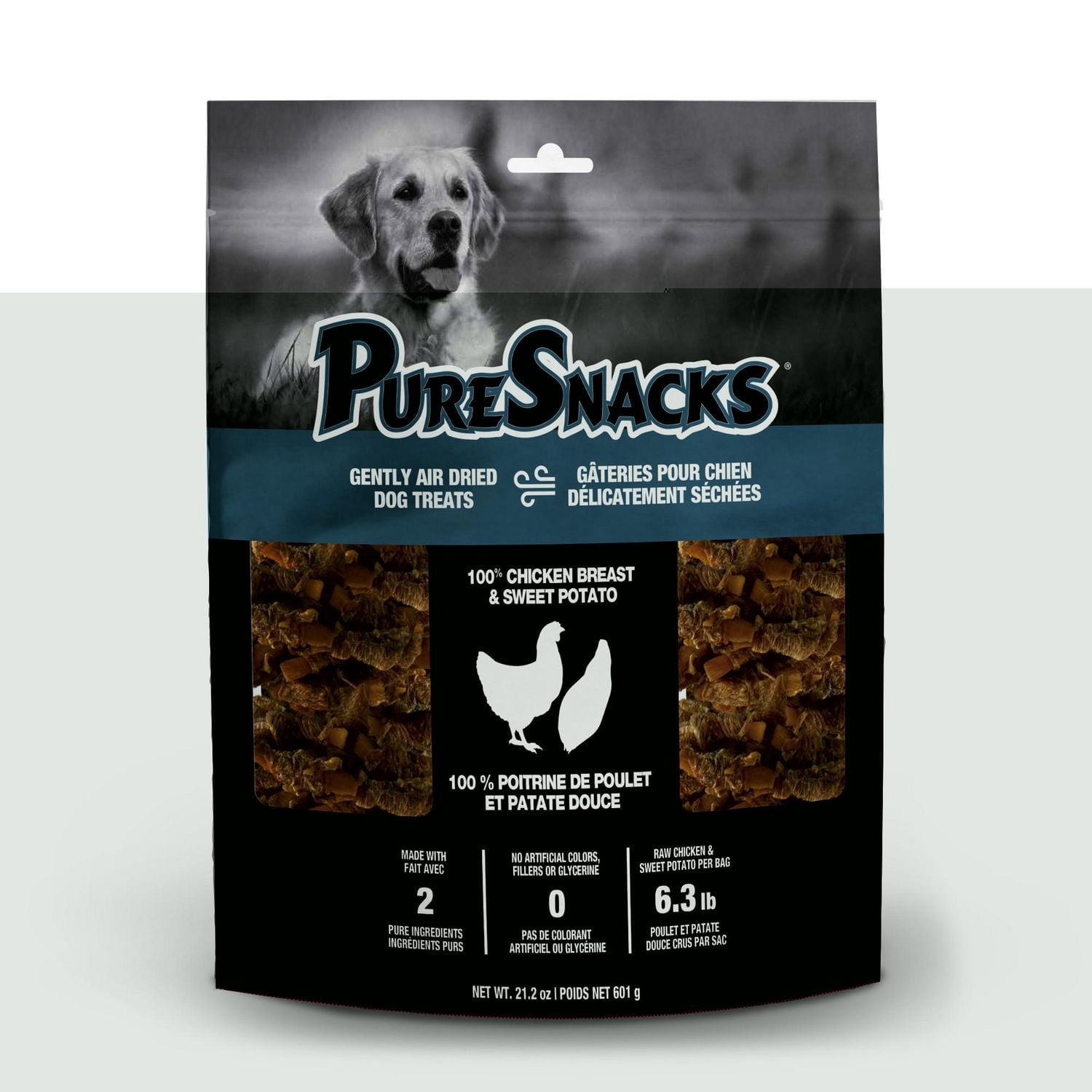 PureSnacks jerky de poulet et patate douce pour chien