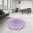 thumbnail image 4 of Ahgly Company Tapis d'Intérieur Ronds Lavables à la Machine, Style Transitionnel, Fleur Violette Violette, Tapis de Zone, 7 Pieds Rond, 4 of 7