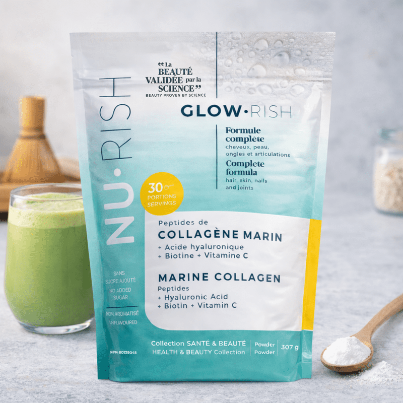 NU·RISH Marine Collagen Powder - Complex with Hyaluronic Acid, Biotin and Vitamin C for Skin, Hair, Joint Health and Bone Support