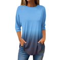 thumbnail image 2 of Pxiakgy Vente Chaude!! T-Shirts à Manches Longues Col Rond pour Femmes Printemps Automne Tie Dye Hauts Amples Tunique Décontractée Blouse Col Printemps Tunique Imprimée T-Shirts Hauts pour Femmes Bleu Clair TTG, 2 of 5