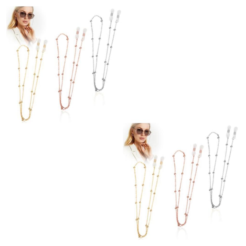 VONKY 3piece Adjustable Sunglasses Lanyard Retainer Strap Universal For Women And Men Universal To Match 2Set