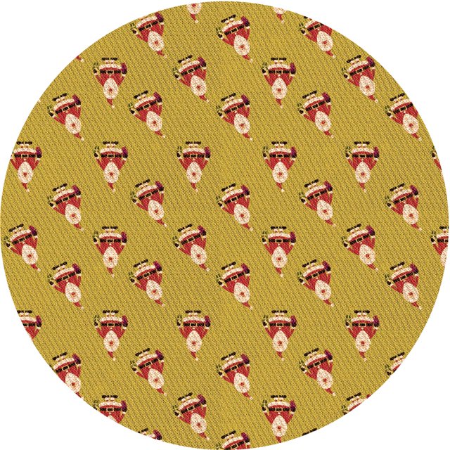 Ahgly Tapis Rond Lavable en Machine Intérieur Transitionnel Jaune Safran, 3 Pieds Rond