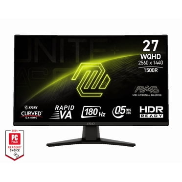 MSI 27 Pouces 2560 x 1440 (QHD) 180 Hz 0,5 Ms (GTG) Incurvé 1500R VA Rapide Moniteur de Jeu Inclinaison Réglable (MAG 274CQF)